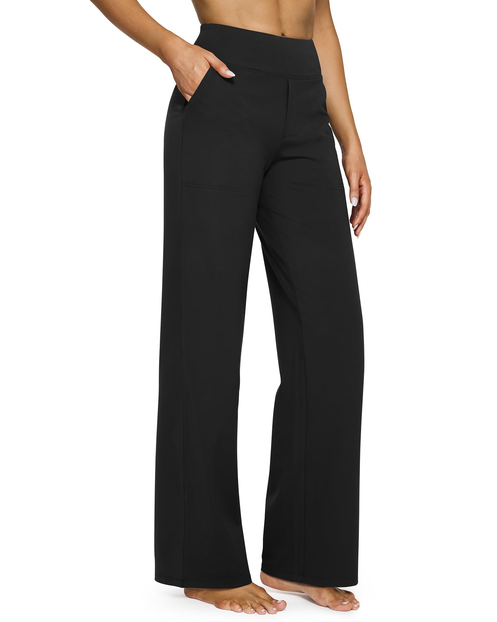 G4Free Yoga Pants for Women Wide Leg Pants with Pockets High Waisted