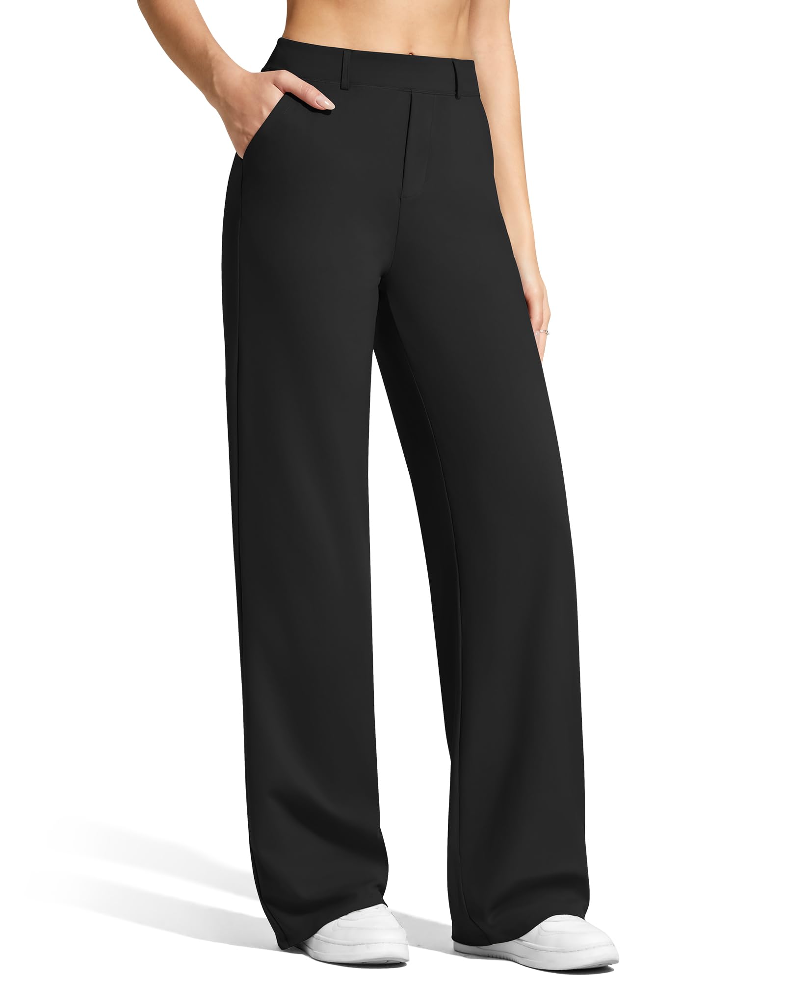 G4Free EverGoing Women's Wide Leg Dress Pants with Pockets Belt Loops