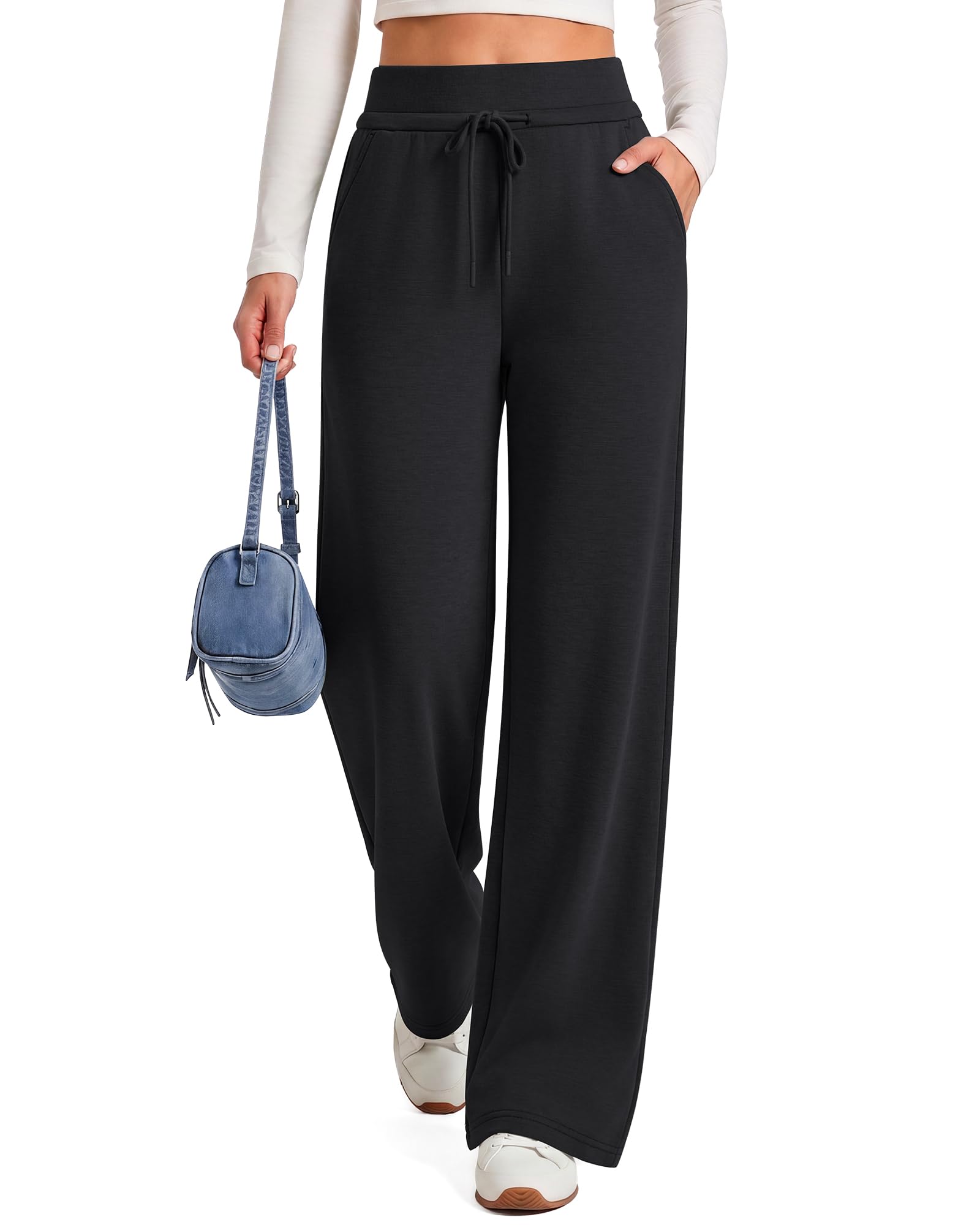 G4Free Smoofit Wide Leg Sweatpants Women Drawstring with Pockets