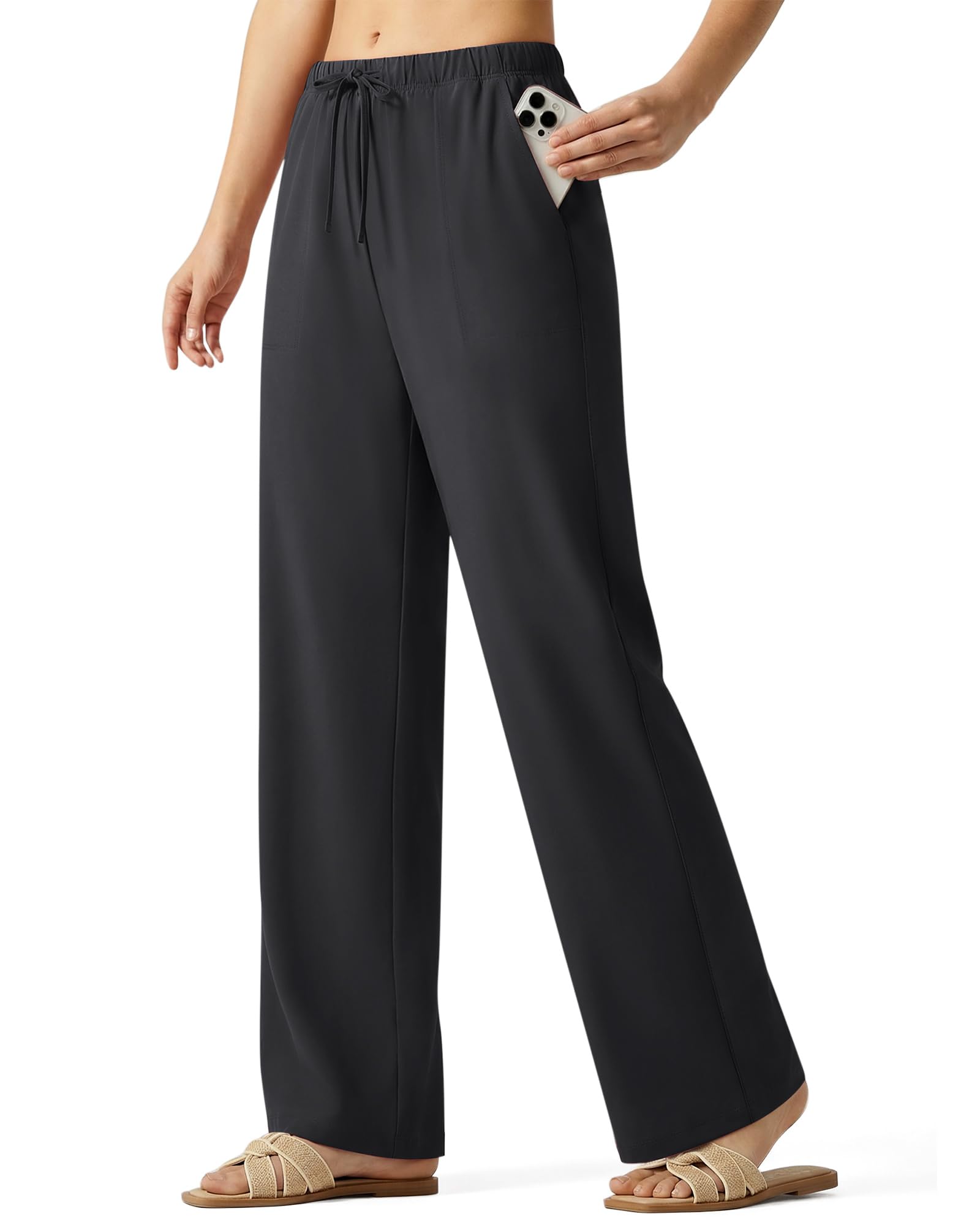 G4Free Chillwhisp Drawstring Wide Leg Pants Women Lightweight Flowy Fall