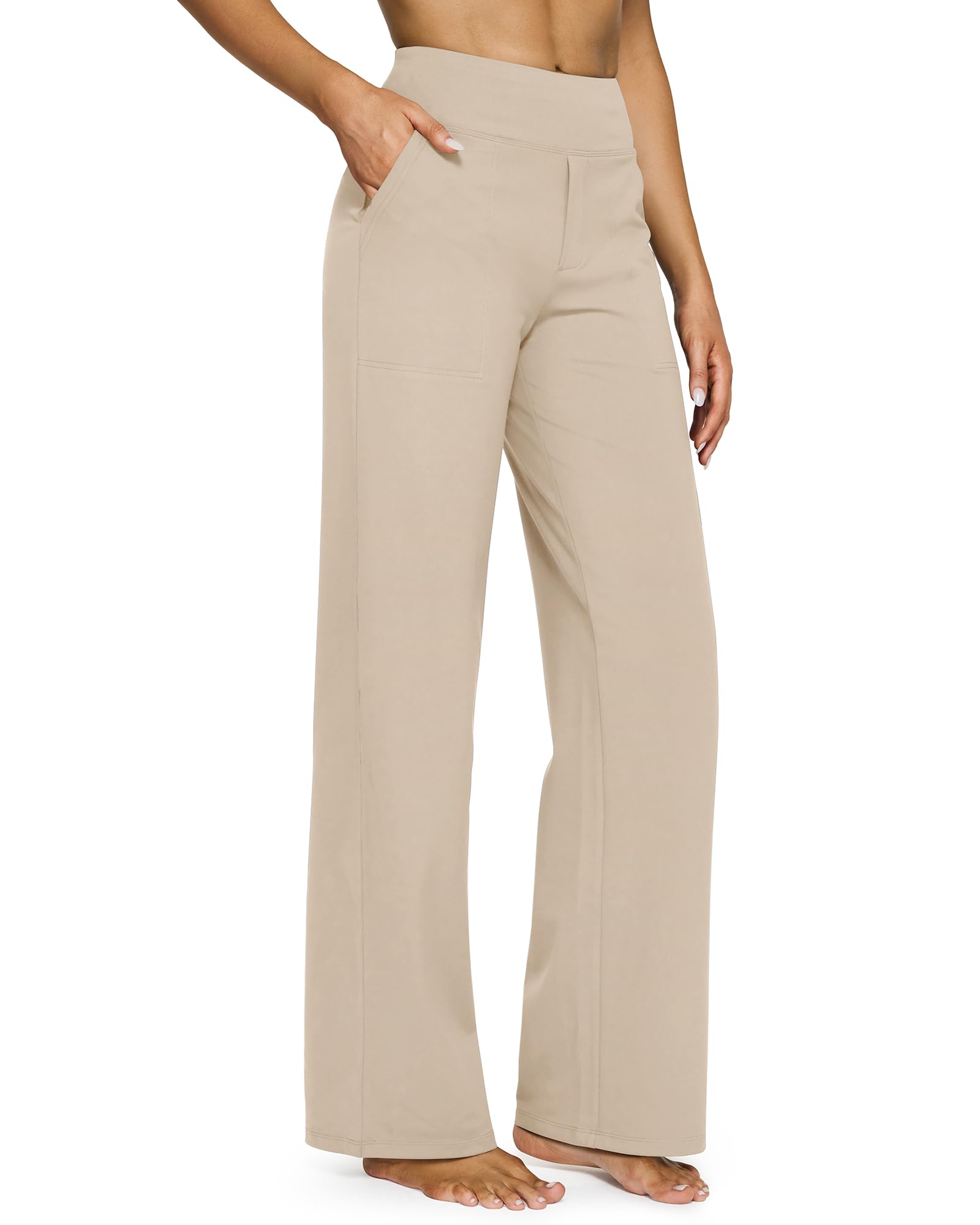 G4Free Yoga Pants for Women Wide Leg Pants with Pockets High Waisted