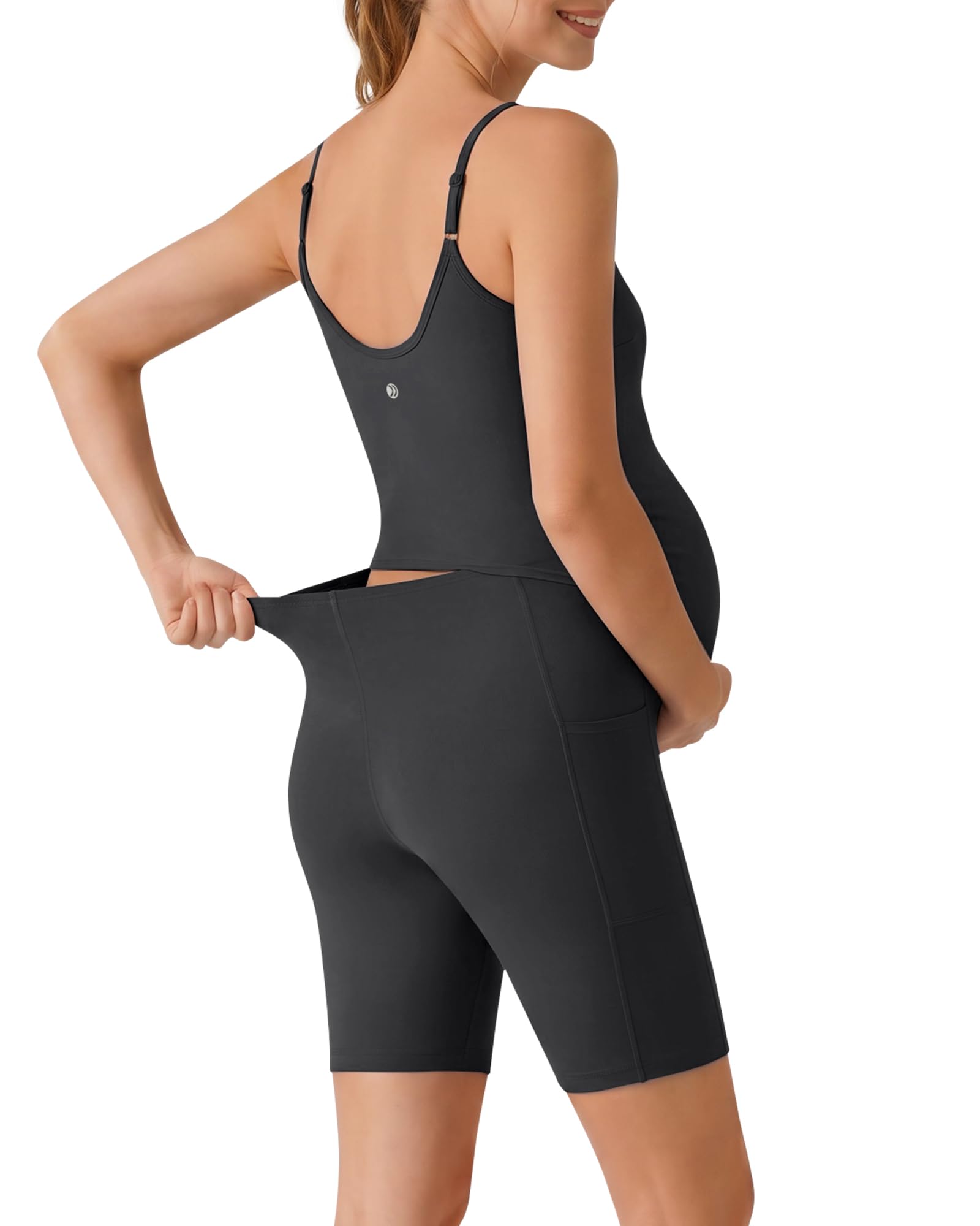 G4Free BareFeel Built in Bra Maternity Romper Smart Back Opening Jumpsuit