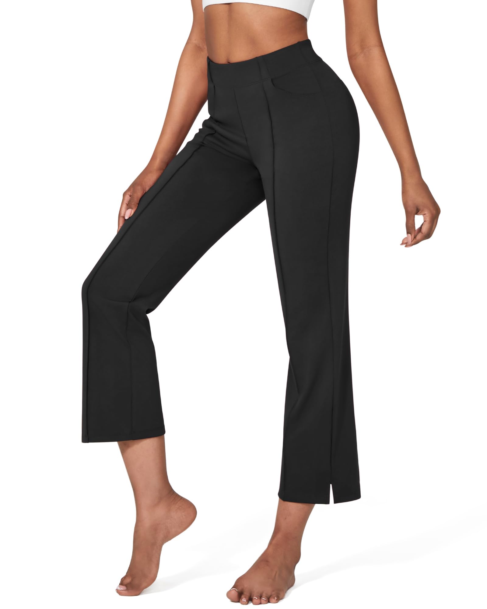 G4Free Flare Yoga Pants Women Ankle Casual Pants with Pockets Strechy Bootcut Wide Leg Dress Pants Petite/Regualr/Tall