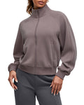 G4Free Smoofit Modal Soft Women's Zip Up Jackets Loose Fit Mock Neck Tops